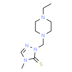 ChemSpider 2D Image | 2-[(4-Ethyl-1-piperazinyl)methyl]-4-methyl-2,4-dihydro-3H-1,2,4-triazole-3-thione | C10H19N5S