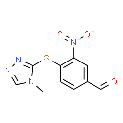 ChemSpider 2D Image | 4-(4-Methyl-4H-[1,2,4]triazol-3-ylsulfanyl)-3-nitro-benzaldehyde | C10H8N4O3S
