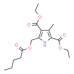 ChemSpider 2D Image | Diethyl 3-methyl-5-[(pentanoyloxy)methyl]-1H-pyrrole-2,4-dicarboxylate | C17H25NO6