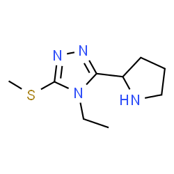 ChemSpider 2D Image | 4-Ethyl-3-(methylsulfanyl)-5-(2-pyrrolidinyl)-4H-1,2,4-triazole | C9H16N4S