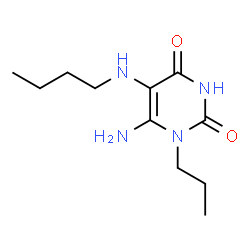 ChemSpider 2D Image | 6-amino-5-(butylamino)-1-propylpyrimidine-2,4-dione | C11H20N4O2