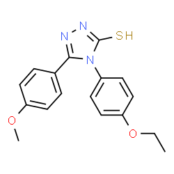 ChemSpider 2D Image | 4-(4-Ethoxyphenyl)-5-(4-methoxyphenyl)-2,4-dihydro-3H-1,2,4-triazole-3-thione | C17H17N3O2S