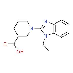 ChemSpider 2D Image | 1-(1-ethyl-1,3-benzodiazol-2-yl)piperidine-3-carboxylic acid | C15H19N3O2