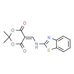 ChemSpider 2D Image | 5-[(1,3-Benzothiazol-2-ylamino)methylene]-2,2-dimethyl-1,3-dioxane-4,6-dione | C14H12N2O4S