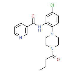 ChemSpider 2D Image | N-[2-(4-Butyryl-1-piperazinyl)-5-chlorophenyl]nicotinamide | C20H23ClN4O2
