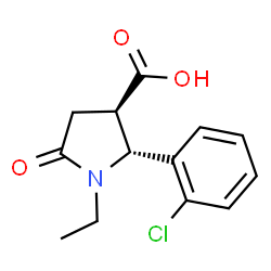 ChemSpider 2D Image | (2R,3R)-2-(2-Chlorophenyl)-1-ethyl-5-oxo-3-pyrrolidinecarboxylic acid | C13H14ClNO3
