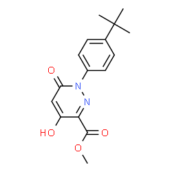 ChemSpider 2D Image | methyl 1-(4-tert-butylphenyl)-4-hydroxy-6-oxo-1,6-dihydropyridazine-3-carboxylate | C16H18N2O4