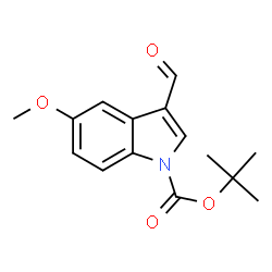 ChemSpider 2D Image | tert-Butyl 3-formyl-5-methoxy-1H-indole-1-carboxylate | C15H17NO4