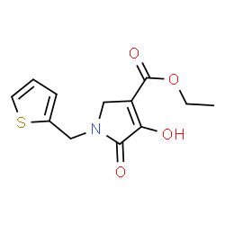 ChemSpider 2D Image | Ethyl 4-hydroxy-5-oxo-1-(2-thienylmethyl)-2,5-dihydro-1H-pyrrole-3-carboxylate | C12H13NO4S