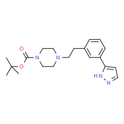 ChemSpider 2D Image | tert-Butyl 4-(3-(1H-pyrazol-3-yl)phenethyl)piperazine-1-carboxylate | C20H28N4O2