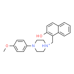 ChemSpider 2D Image | 1-[(2-Hydroxy-1-naphthyl)methyl]-4-(4-methoxyphenyl)piperazin-1-ium | C22H25N2O2