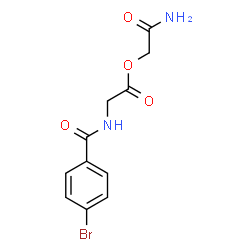 ChemSpider 2D Image | 2-Amino-2-oxoethyl N-(4-bromobenzoyl)glycinate | C11H11BrN2O4