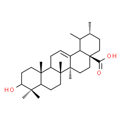 ChemSpider 2D Image | (5xi,9xi,18xi,19xi)-3-Hydroxyurs-12-en-28-oic acid | C30H48O3