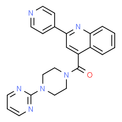 ChemSpider 2D Image | [2-(4-Pyridinyl)-4-quinolinyl][4-(2-pyrimidinyl)-1-piperazinyl]methanone | C23H20N6O