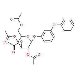 ChemSpider 2D Image | 3-Phenoxyphenyl 2,3,4,6-tetra-O-acetylhexopyranoside | C26H28O11