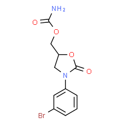 ChemSpider 2D Image | [3-(3-Bromophenyl)-2-oxo-1,3-oxazolidin-5-yl]methyl carbamate | C11H11BrN2O4