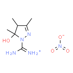 ChemSpider 2D Image | (5-Hydroxy-3,4,5-trimethyl-4,5-dihydro-1H-pyrazol-1-yl)(imino)methanaminium nitrate | C7H15N5O4
