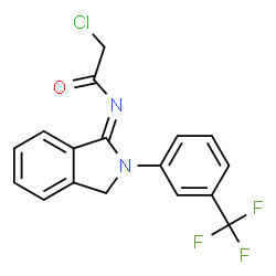 ChemSpider 2D Image | 2-Chloro-N-{(1E)-2-[3-(trifluoromethyl)phenyl]-2,3-dihydro-1H-isoindol-1-ylidene}acetamide | C17H12ClF3N2O