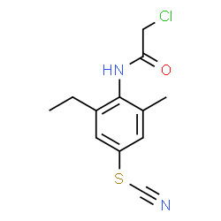 ChemSpider 2D Image | 4-[(Chloroacetyl)amino]-3-ethyl-5-methylphenyl thiocyanate | C12H13ClN2OS