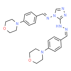 ChemSpider 2D Image | (E)-N-(3-{(2Z)-2-[4-(4-Morpholinyl)benzylidene]hydrazino}-4H-1,2,4-triazol-4-yl)-1-[4-(4-morpholinyl)phenyl]methanimine | C24H28N8O2