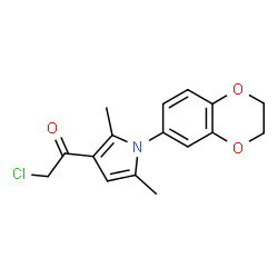 ChemSpider 2D Image | 2-Chloro-1-[1-(2,3-dihydro-1,4-benzodioxin-6-yl)-2,5-dimethyl-1H-pyrrol-3-yl]ethanone | C16H16ClNO3