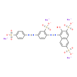 ChemSpider 2D Image | Tetrasodium 3-hydroxy-4-({2-sulfonato-4-[(4-sulfonatophenyl)diazenyl]phenyl}diazenyl)-2,7-naphthalenedisulfonate | C22H12N4Na4O13S4
