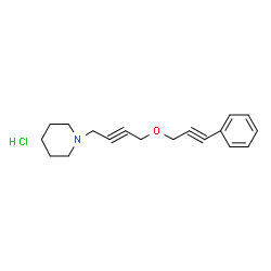 ChemSpider 2D Image | 1-{4-[(3-Phenyl-2-propyn-1-yl)oxy]-2-butyn-1-yl}piperidine hydrochloride (1:1) | C18H22ClNO