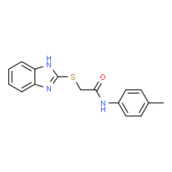 ChemSpider 2D Image | 2-(1H-Benzimidazol-2-ylsulfanyl)-N-(4-methylphenyl)acetamide | C16H15N3OS