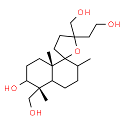 ChemSpider 2D Image | (5'R,8a'S)-5-(2-Hydroxyethyl)-5,5'-bis(hydroxymethyl)-2',5',8a'-trimethyldecahydro-2'H,3H-spiro[furan-2,1'-naphthalen]-6'-ol | C20H36O5