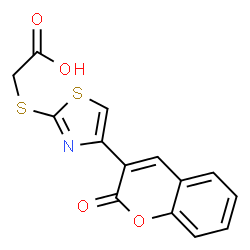 ChemSpider 2D Image | {[4-(2-Oxo-2H-chromen-3-yl)-1,3-thiazol-2-yl]sulfanyl}acetic acid | C14H9NO4S2