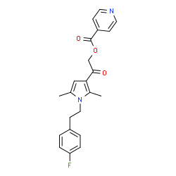 ChemSpider 2D Image | 2-{1-[2-(4-Fluorophenyl)ethyl]-2,5-dimethyl-1H-pyrrol-3-yl}-2-oxoethyl isonicotinate | C22H21FN2O3