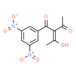 ChemSpider 2D Image | (2E)-1-(3,5-Dinitrophenyl)-2-(1-hydroxyethylidene)-1,3-butanedione | C12H10N2O7