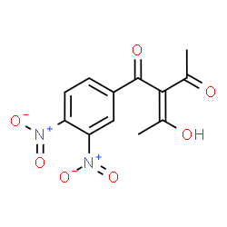 ChemSpider 2D Image | (2E)-1-(3,4-Dinitrophenyl)-2-(1-hydroxyethylidene)-1,3-butanedione | C12H10N2O7