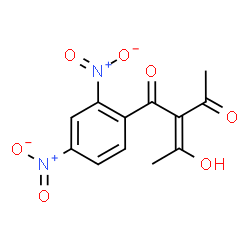 ChemSpider 2D Image | (2E)-1-(2,4-Dinitrophenyl)-2-(1-hydroxyethylidene)-1,3-butanedione | C12H10N2O7