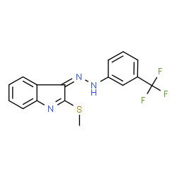 ChemSpider 2D Image | (3Z)-2-(Methylsulfanyl)-3-{[3-(trifluoromethyl)phenyl]hydrazono}-3H-indole | C16H12F3N3S