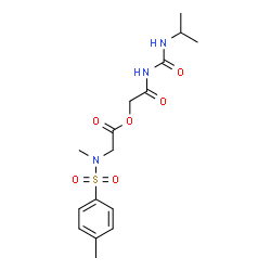 ChemSpider 2D Image | 2-[(Isopropylcarbamoyl)amino]-2-oxoethyl N-methyl-N-[(4-methylphenyl)sulfonyl]glycinate | C16H23N3O6S