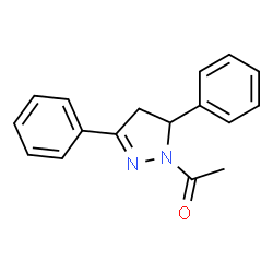 ChemSpider 2D Image | 1-(3,5-diphenyl-4,5-dihydropyrazol-1-yl)ethanone | C17H16N2O