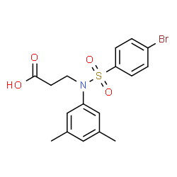 ChemSpider 2D Image | N-[(4-Bromophenyl)sulfonyl]-N-(3,5-dimethylphenyl)-beta-alanine | C17H18BrNO4S