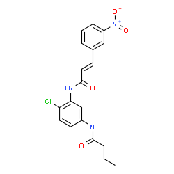 ChemSpider 2D Image | N-(4-Chloro-3-{[(2E)-3-(3-nitrophenyl)-2-propenoyl]amino}phenyl)butanamide | C19H18ClN3O4