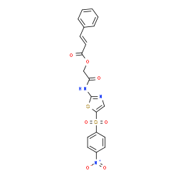 ChemSpider 2D Image | 2-({5-[(4-Nitrophenyl)sulfonyl]-1,3-thiazol-2-yl}amino)-2-oxoethyl (2E)-3-phenylacrylate | C20H15N3O7S2