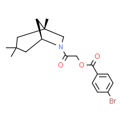 ChemSpider 2D Image | 2-Oxo-2-[(1R,5S)-1,3,3-trimethyl-6-azabicyclo[3.2.1]oct-6-yl]ethyl 4-bromobenzoate | C19H24BrNO3