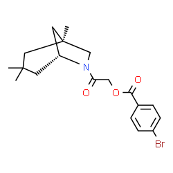 ChemSpider 2D Image | 2-Oxo-2-[(1S,5R)-1,3,3-trimethyl-6-azabicyclo[3.2.1]oct-6-yl]ethyl 4-bromobenzoate | C19H24BrNO3