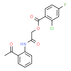 ChemSpider 2D Image | 2-[(2-Acetylphenyl)amino]-2-oxoethyl 2-chloro-4-fluorobenzoate | C17H13ClFNO4