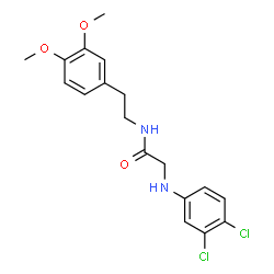 ChemSpider 2D Image | N~2~-(3,4-Dichlorophenyl)-N-[2-(3,4-dimethoxyphenyl)ethyl]glycinamide | C18H20Cl2N2O3