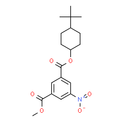 ChemSpider 2D Image | Methyl 4-(2-methyl-2-propanyl)cyclohexyl 5-nitroisophthalate | C19H25NO6