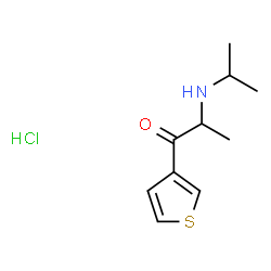 ChemSpider 2D Image | 2-(Isopropylamino)-1-(3-thienyl)-1-propanone hydrochloride (1:1) | C10H16ClNOS