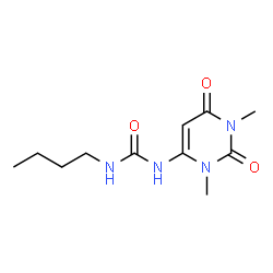 ChemSpider 2D Image | 1-Butyl-3-(1,3-dimethyl-2,6-dioxo-1,2,3,6-tetrahydro-4-pyrimidinyl)urea | C11H18N4O3