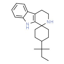 ChemSpider 2D Image | 4'-(2-Methyl-2-butanyl)-2,3,4,9-tetrahydrospiro[beta-carboline-1,1'-cyclohexane] | C21H30N2