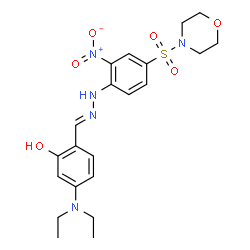 ChemSpider 2D Image | 5-(Diethylamino)-2-[(E)-{[4-(4-morpholinylsulfonyl)-2-nitrophenyl]hydrazono}methyl]phenol | C21H27N5O6S