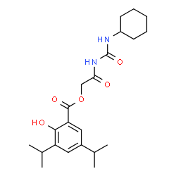 ChemSpider 2D Image | 2-[(Cyclohexylcarbamoyl)amino]-2-oxoethyl 2-hydroxy-3,5-diisopropylbenzoate | C22H32N2O5
